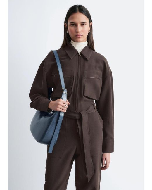 & Other Stories Brown Belted Utility Jumpsuit