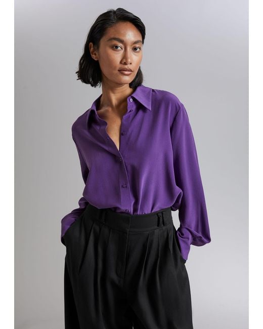 & Other Stories Mulberry Silk Shirt in Purple | Lyst Canada
