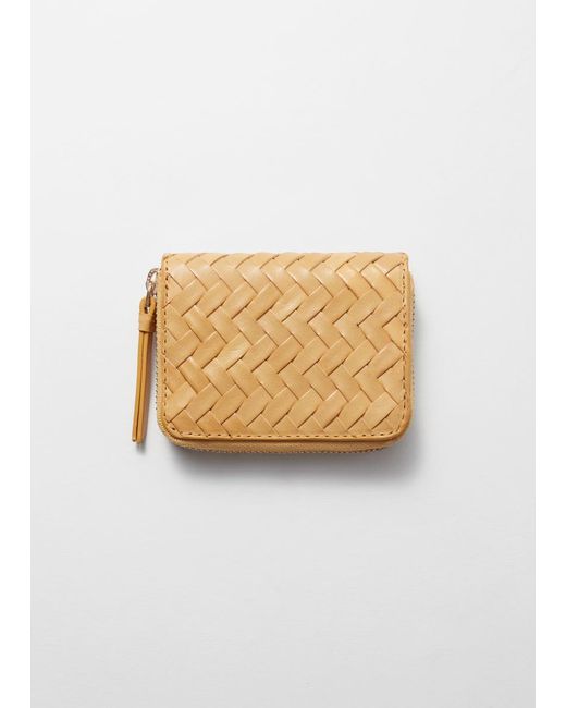& Other Stories White Braided Leather Wallet