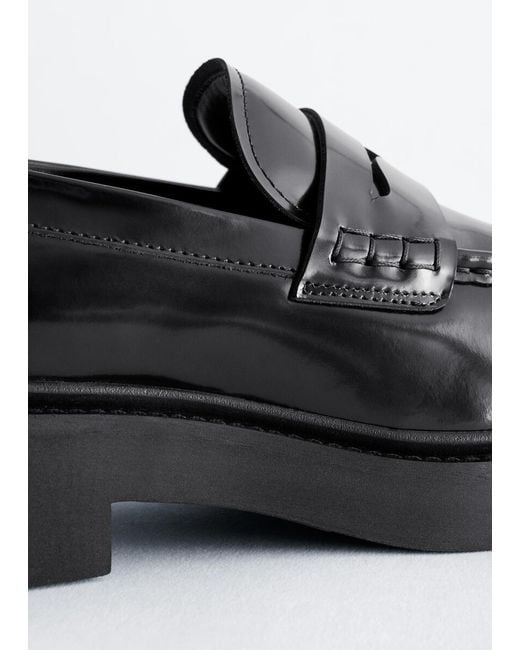 & Other Stories White Chunky Leather Loafers