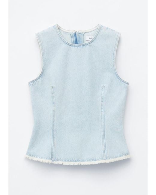 & Other Stories Blue Raw-Edge Denim Top