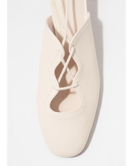 & Other Stories Natural Lace-Up Leather Pumps