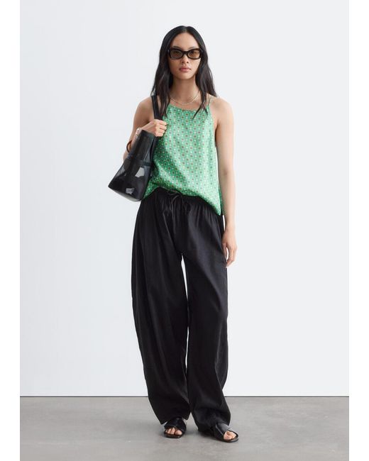 & Other Stories Black Wide-Leg Trousers