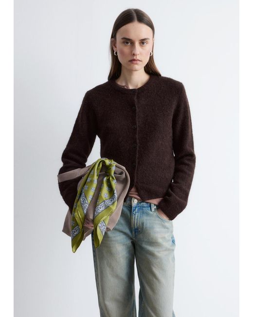 & Other Stories Brown Alpaca-Blend Cardigan