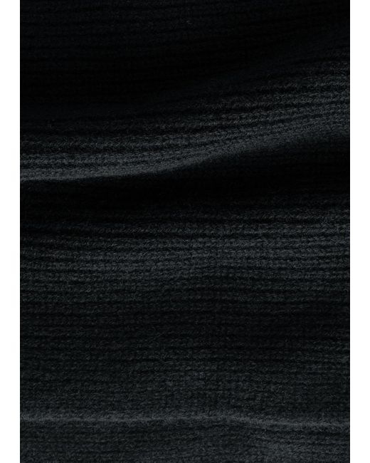 & Other Stories Black Cashmere Knit Scarf