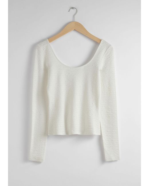 & Other Stories Natural Slim Textured Top