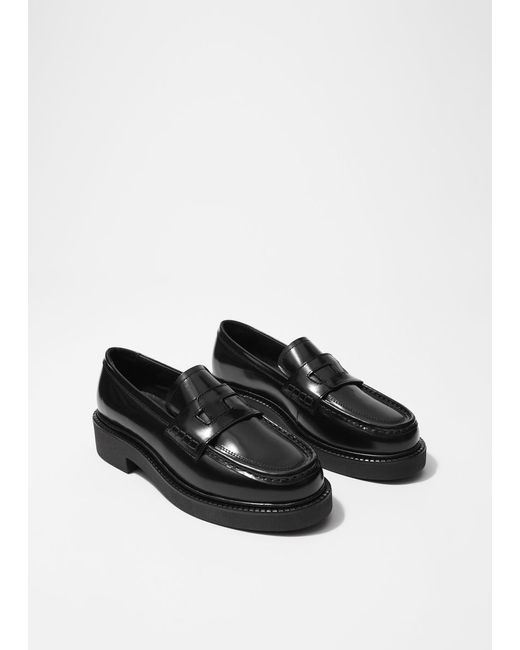 & Other Stories Black Chunky Leather Loafers
