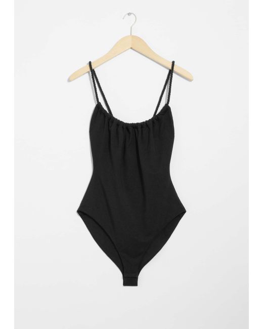 & Other Stories Black Rope-Strap Bodysuit