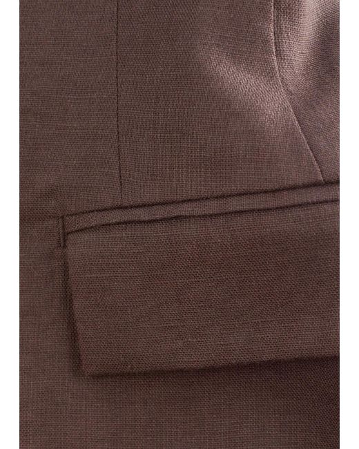 & Other Stories White Tapered Linen Blazer