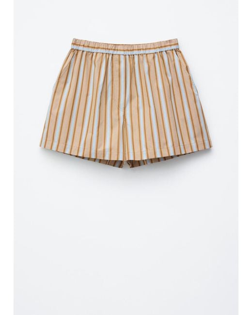 & Other Stories White High-Waist Cotton Shorts