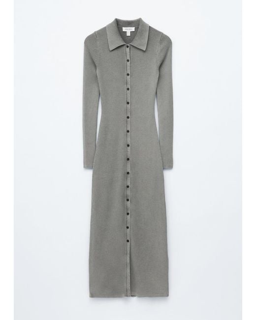 & Other Stories White Rib-Knit Midi Dress