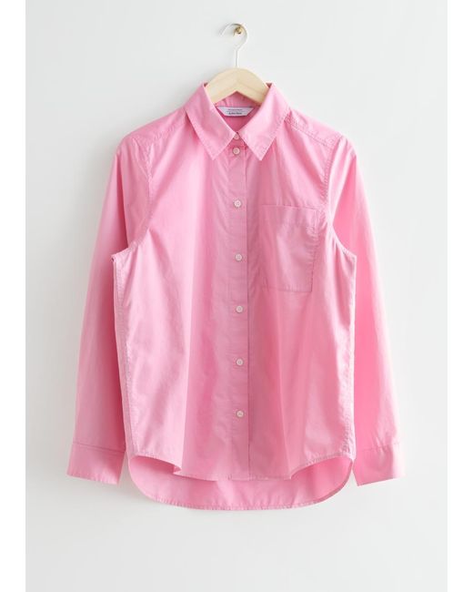 & Other Stories Pink Classic Cotton Shirt