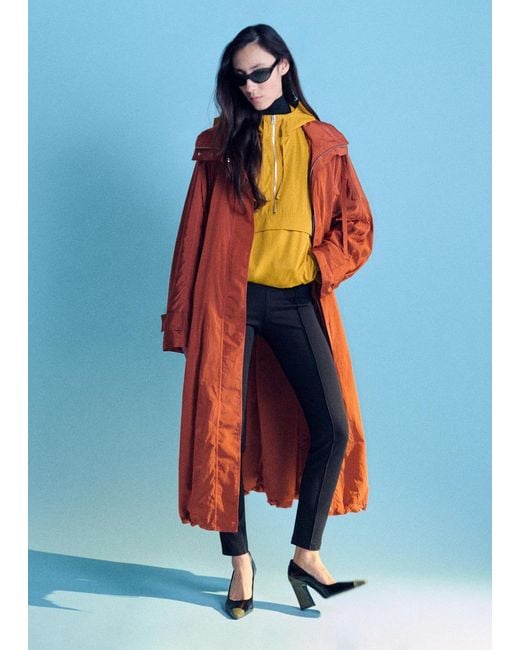 & Other Stories Red Technical Nylon Hooded Parka