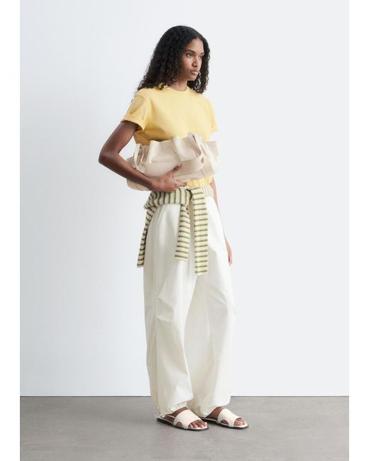 & Other Stories Yellow Cotton Crew-Neck T-Shirt