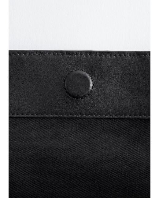 & Other Stories Black Open Braided Leather Tote