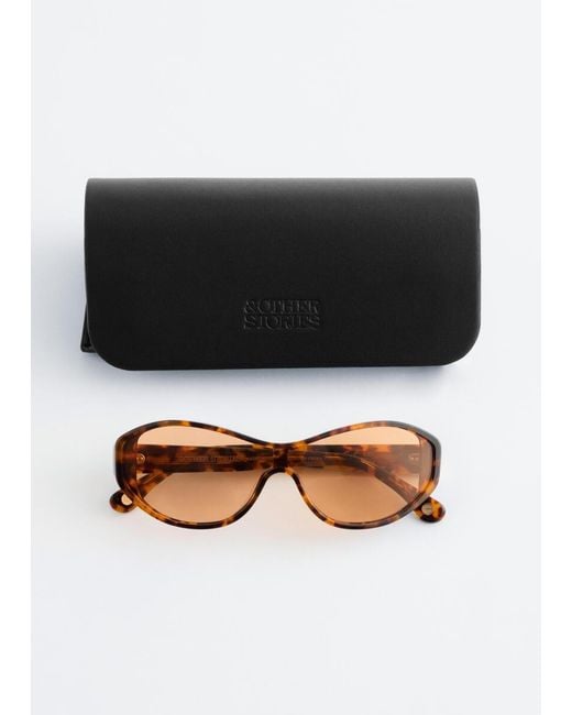 & Other Stories Orange Oval Acetate Sunglasses