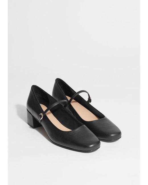 & Other Stories White Mary-Jane Leather Pumps