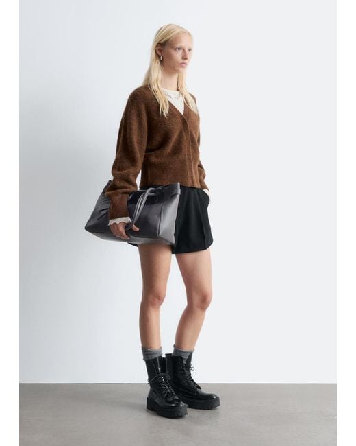 & Other Stories Brown Alpaca-Blend Cardigan