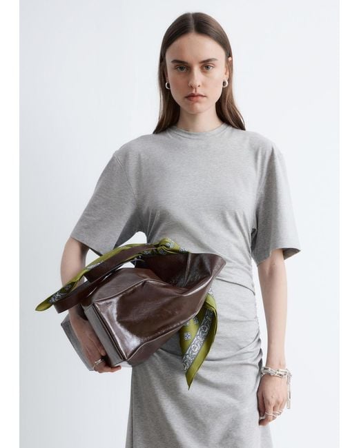 & Other Stories White Asymmetric Midi T-Shirt Dress