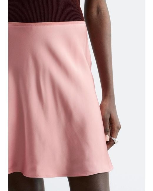 & Other Stories Pink Bias-Cut Mini Skirt