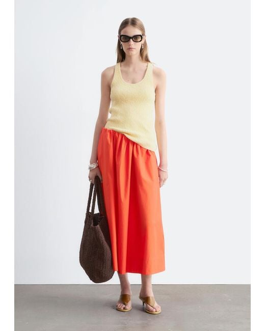 & Other Stories Red Cotton Racerback Top