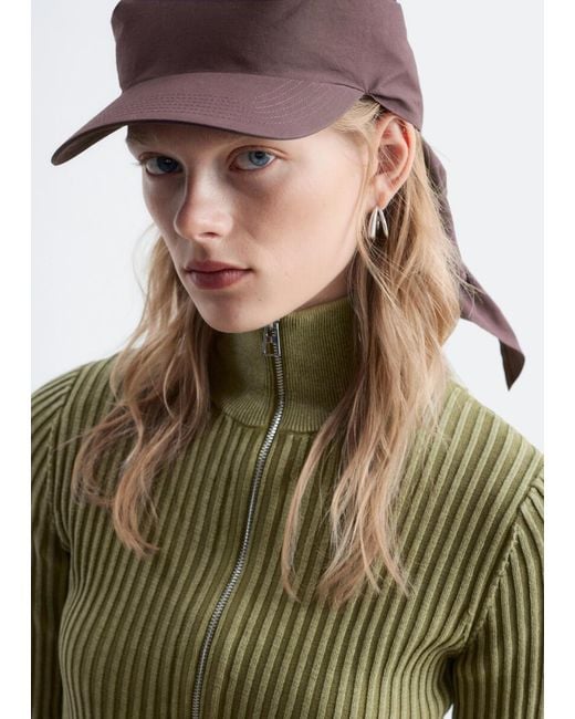 & Other Stories Brown Cotton Scarf Cap