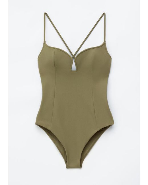 & Other Stories Green Triangle-Cut Swimsuit