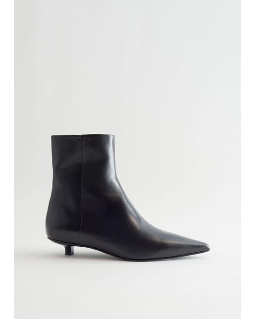 & Other Stories Blue Soft Flat Pointy Boots