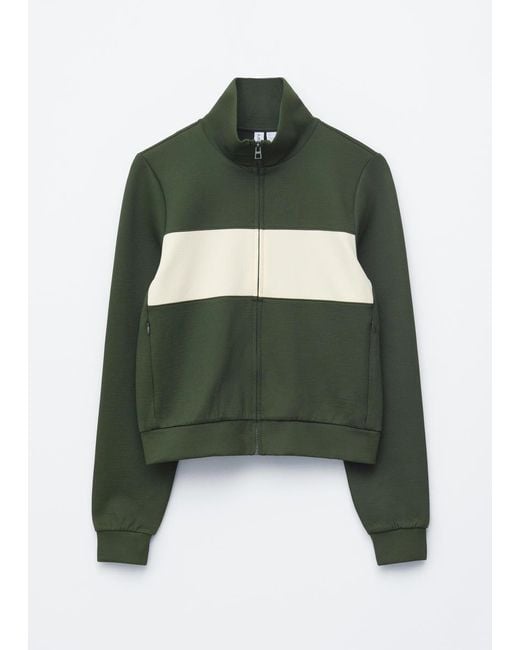 & Other Stories Green Scuba Zip-Up Jacket