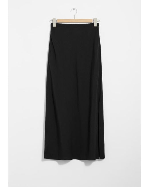 & Other Stories Black High-Waist Maxi Skirt