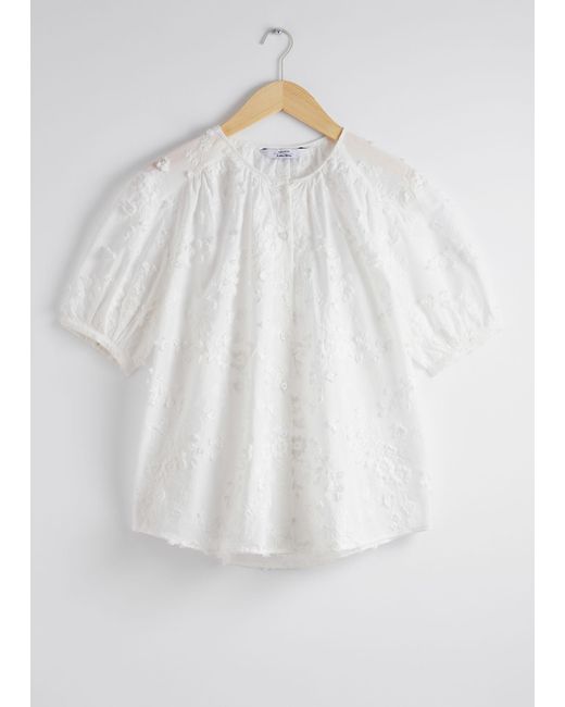 & Other Stories Natural Oversized Puff-sleeve Blouse