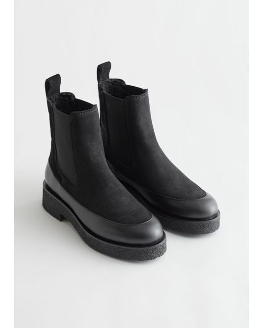 & Other Stories Suede Chelsea Boots in Black | Lyst Canada