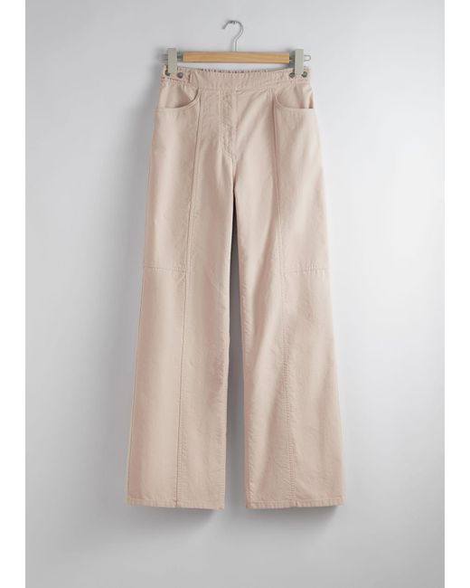 & Other Stories White Straight Utility Trousers
