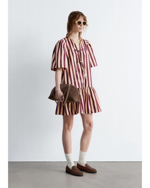 & Other Stories White Peplum Mini Dress