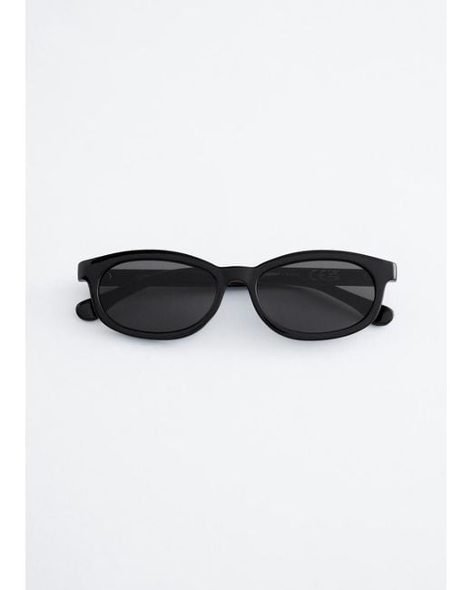 & Other Stories Black Narrow Rectangle Sunglasses
