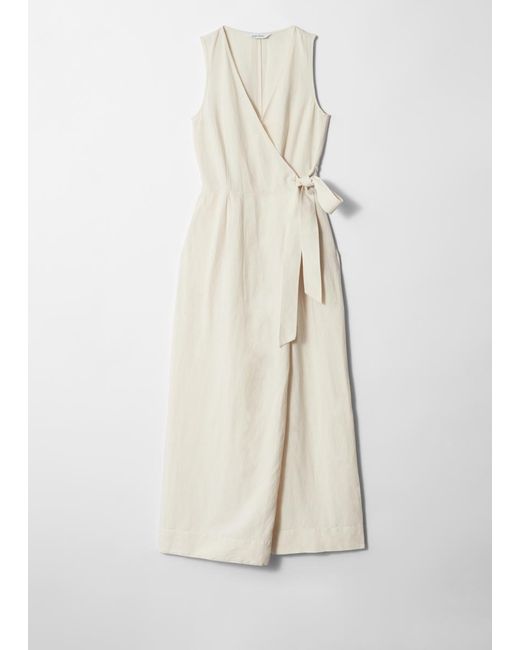 & Other Stories Natural Wrapover Jumpsuit