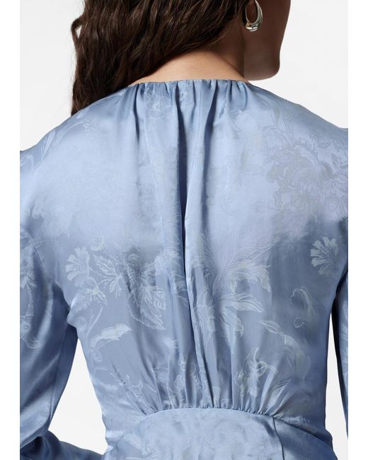 & Other Stories Blue Jacquard Maxi Dress