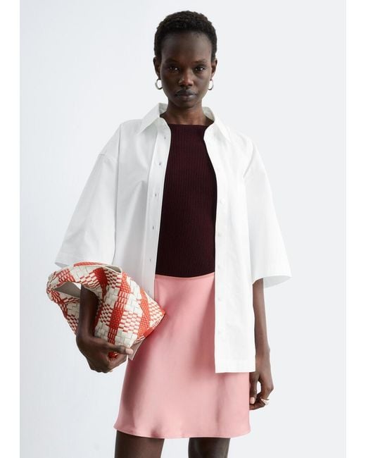 & Other Stories Pink Bias-Cut Mini Skirt