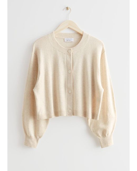 & Other Stories Wool Oversized Knit Cardigan in Beige (Natural) Lyst