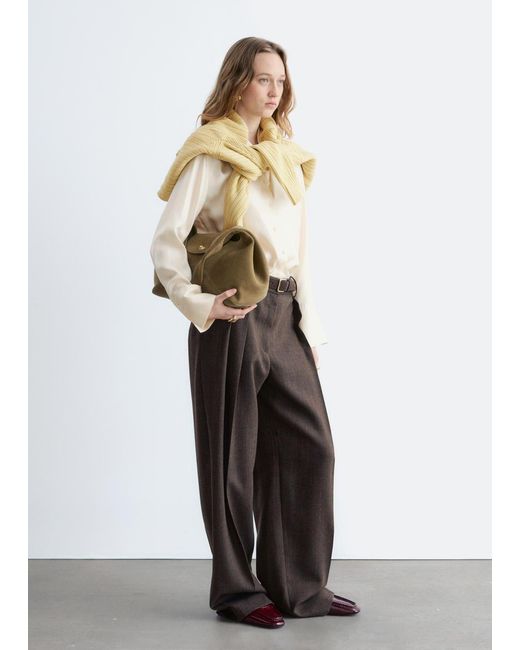 & Other Stories White Press-Crease Wool Trousers