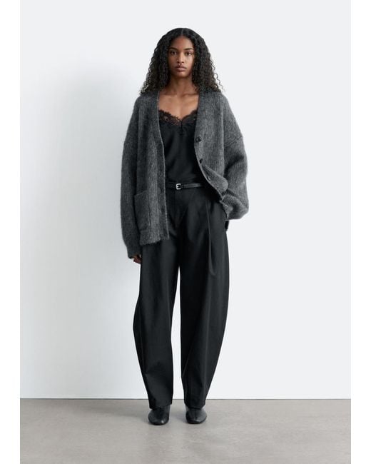 & Other Stories Black Oversized Mohair-Blend Cardigan