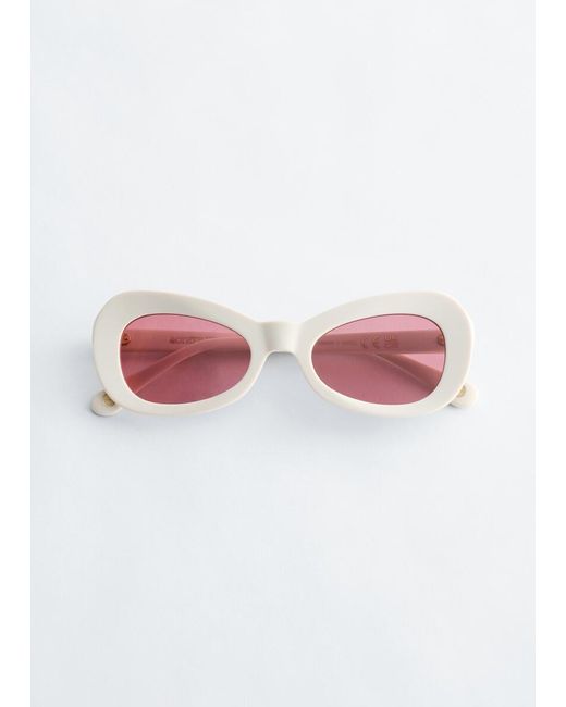 & Other Stories Pink Oval Cat-Eye Sunglasses