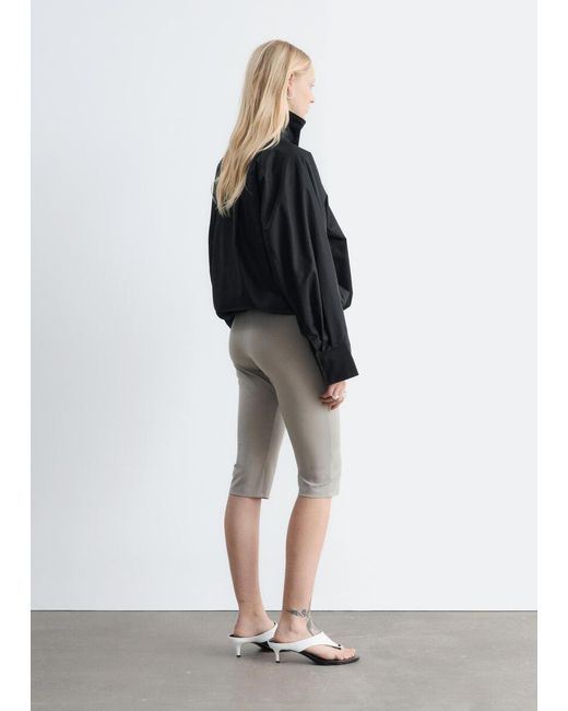 & Other Stories Black Zip-Up Twill Jacket