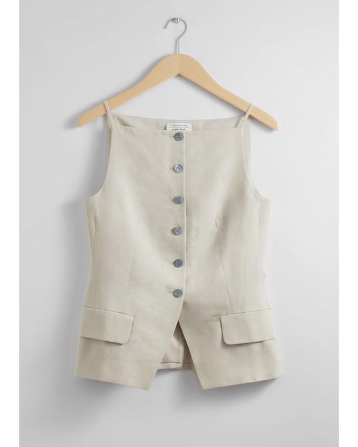 & Other Stories Natural Tailored Strappy Waistcoat