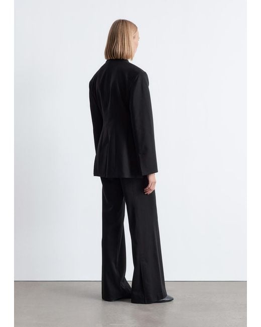 & Other Stories Black Double-Breasted Wool Blazer