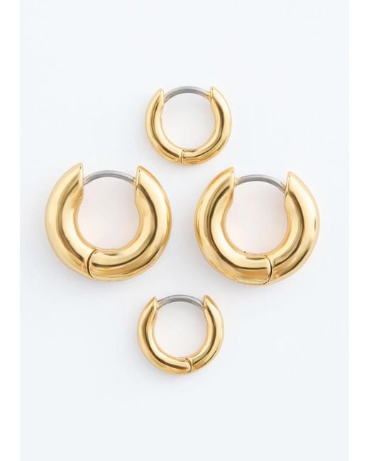 & Other Stories Metallic Chunky Hoop Earring Set