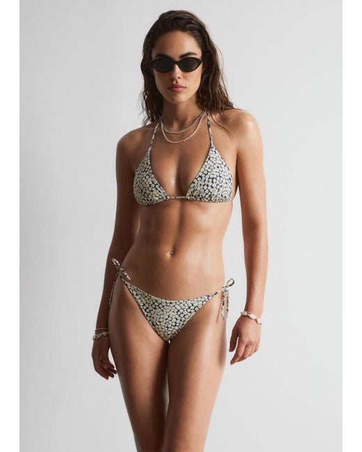 & Other Stories Brown Triangle Bikini Top