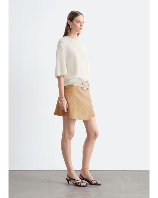 & Other Stories Natural Knitted Cotton T-Shirt