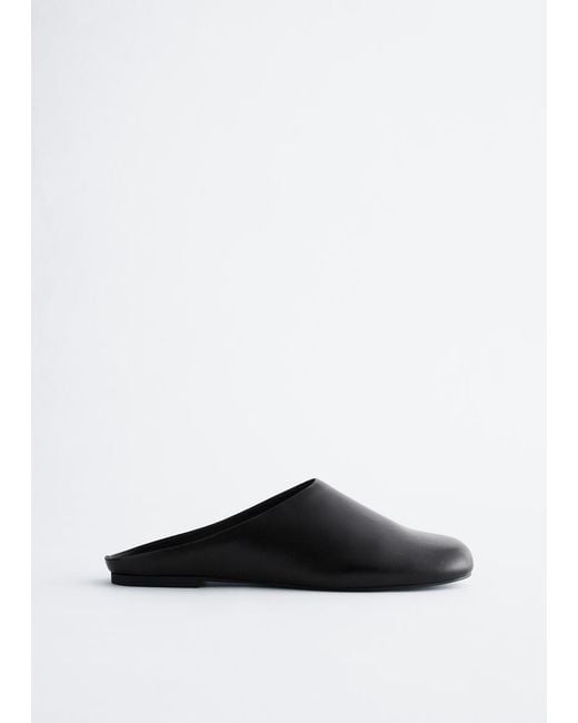 & Other Stories Black Leather Slip‑On Mules