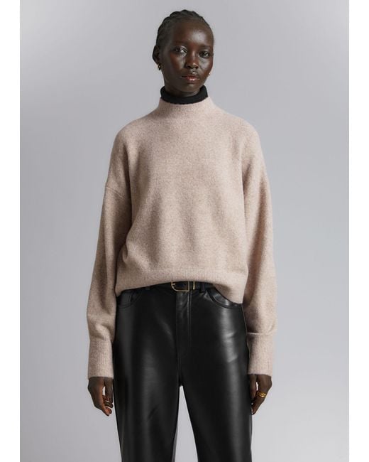 & Other Stories Mock-neck Sweater in Natural | Lyst Canada
